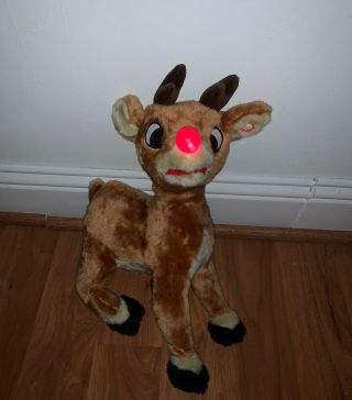 Vintage Gemmy Rudolph The Red Nosed Reindeer Talking Singing Animated 15” Toy 2