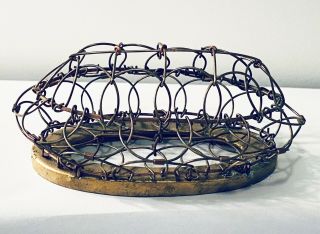 Antique Vintage Flower Frog Wire Cage Expandable Metal