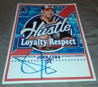 Wwe John Cena Official Autographed 11x14 Picture Poster Hustle Loyalty Respect