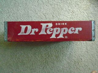 Vintage Wooden Dr Pepper Soda Pop Bottle Crate Holds 24 Bottles