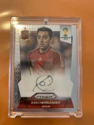 Xavi Hernandez Signed Card Panini 2014 World Cup