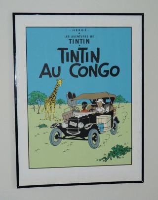 Tin Tin French Screen Print Escale Paris Tintin Au Congo Limited Edition Poster