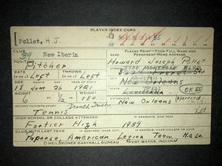 1941 Cardinals: Howie Pollet,  Signed (heilbroner) 3x5,  D.  1974