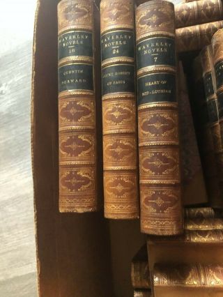 1871 THE OF SIR WALTER SCOTT,  Waverly novels,  23 volumes leather bound 3
