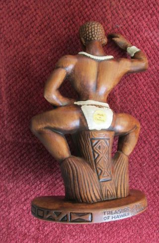 Vintage Treasure Craft of Hawaii Hula Tiki Hawaiian Drummer Ceramic Figurine 2