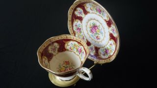 Vintage Royal Albert China Footed Tea Cup and Saucer LADY HAMILTON 2
