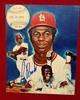 Lou Brock Autographed Signed 8x10 Photo Hof St.  Louis Cardinals Saint Baseball