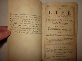 The Life Of Oliver Cromwell By Kimber 1743 Rare 5th Edition Early Leather Book