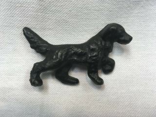 Antique Vintage Miniature Black Cold Painted Bronze Pointer Dog Pointing
