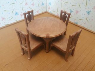 Sylvanian Families Calico Critters Rare Vintage Home Sweet Table & 4 Chairs Htf