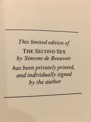 FRANKLIN LIBRARY: SIGNED 60: SIMONE De BEAUVOIR: THE SECOND SEX: WOMEN 3