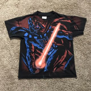 Star Wars Vintage 90s Hanes Usa Single Stitch Darth Vader T - Shirt Youth L