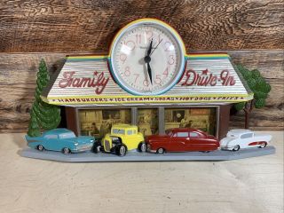 Vintage Coca - Cola Family Drive - In Diner Burlwood Products Haven Quartz Clock