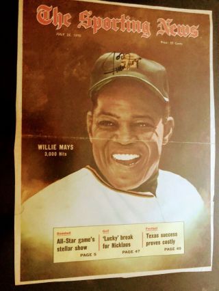 The Sporting News: Willie Mays Autographed 7/25/70 Cover Only