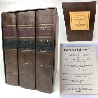 Encyclopedia Britannica 3 Volume Box Set 1771 Facsimile Of First Edition In Case