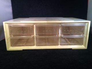 Vintage Akro - Mils Cabinets Stacking 6 Drawer Tool Jewelry Craft Cabinet