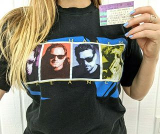 Vintage 90s Van Halen Balance Tour T Shirt And Ticket Stub Single Stitch Large