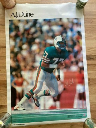 Vintage Sports Illustrated A.  J.  Duhe Poster Nos Miami Dolphins Nfl Football 80 