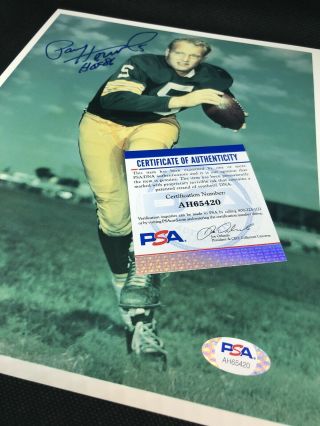Paul Hornung Green Bay Packers HOF 1986 Auto Signed 8x10 Photo PSA/DNA 3