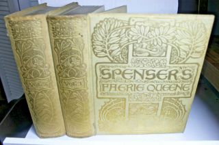 1897 The Faerie Queene Edmund Spenser Vol 1 & 2 Limited Edition 1250 Made 9