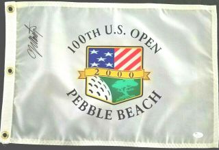 2000 Us Open Pebble Beach Pin Flag Signed By Colin Montgomerie - Jsa -