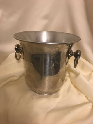 Vintage Champagne Ice Bucket Aluminum By Argit Made In France