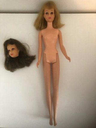 Mattel Vintage Barbie Francie Doll And Head Tlc