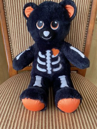 Build A Bear Skeleteddy 17 " Skeleton Teddy Plush Black Halloween Vtg & So Cute