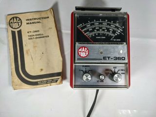 Vintage ☆ Mac Allied Tool Tach Dwell Regulator Tester Made In Usa Et - 360 ☆