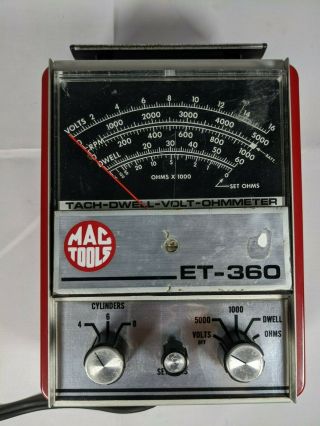 Vintage ☆ Mac Allied Tool Tach Dwell Regulator Tester Made in USA ET - 360 ☆ 3