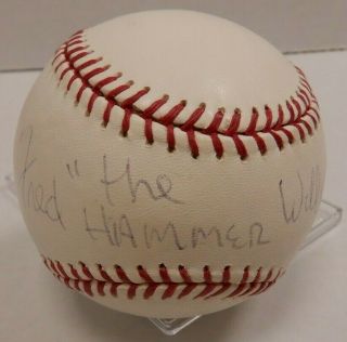 Fred Williamson The Hammer Signed Autographed Rawlings Baseball Wcoa 012020dbt