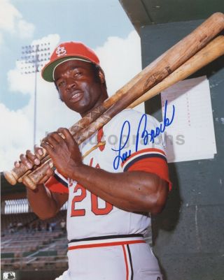 Lou Brock - Mlb Baseball,  St.  Louis Cardinals - Signed 8x10 Photograph