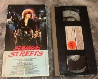 Vintage Savage Streets Vestron Video Vhs Movie Vcr Cassette Tape Linda Blair