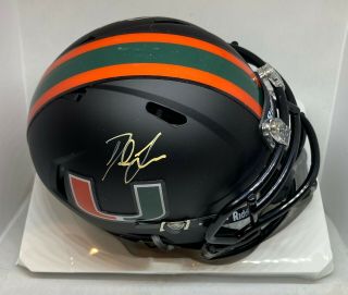 Duke Johnson 2x Signed Miami Hurricanes Mini Helmet Beckett Bas Sticker Only