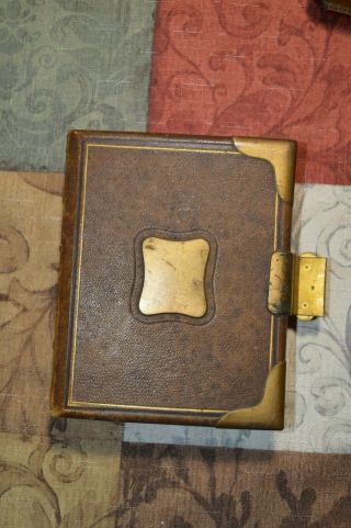 Antique Leather Photo Album 1800s In Shape