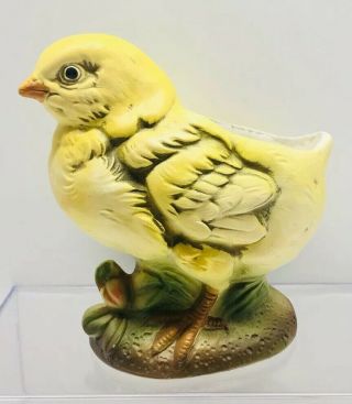 Vintage Yellow Baby Chick Planter - Easter Chicken No 7075