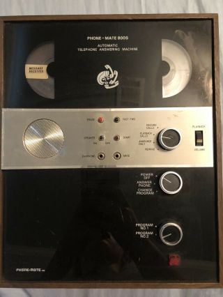 Vintage ‘70s Phone - Mate 800s Automatic Reel To Reel Answering Machine W/ Mic