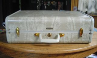 Vintage Samsonite Beige Marble 13 " X 21 " Rectangle Suitcase Style 4521