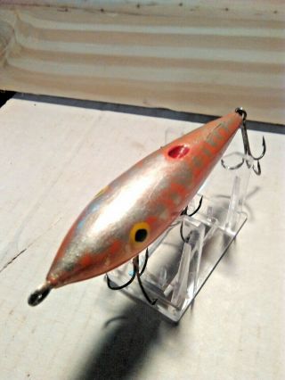 Old Lure Vintage Wooden Lure Not Sure Of Name Has Whole Cut In It / Never Seen.