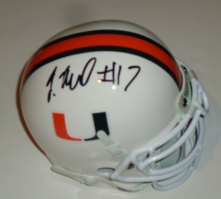 Tyriq Mccord Signed Miami Hurricanes Mini Football Helmet W/coa Steelers