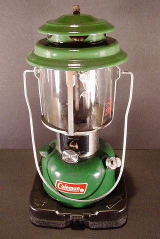 Vintage Coleman Lantern Model 220j With Carrying Case,  Mantels