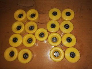 Vintage Roller Skate Wheels 17 Total Yellow,  That 