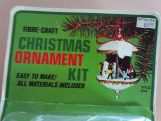 1976 Fibre - Craft Carousel Skating Scene Beads Vintage Christmas Ornament Kit
