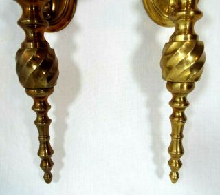 Vintage Solid Twisted Brass Sconce Wall Hanging Taper Candle Holders 12 