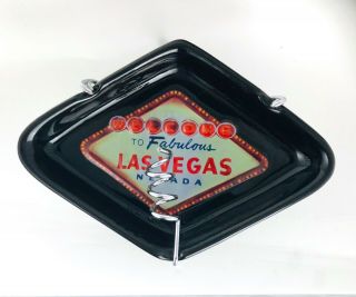 Vintage Las Vegas Ashtray W/ Stand Mid Century Atomic Casino Souvenir Ceramic 2