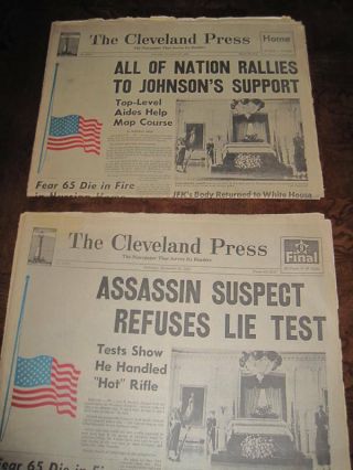 John F Kennedy Assassination Newspaper Full Set JFK News Papers 2