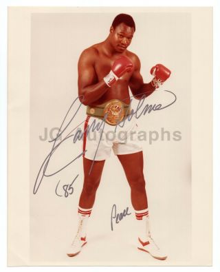 Larry Holmes - Heavyweight Champion Boxer - Signed 8x10 Photograph,  1985