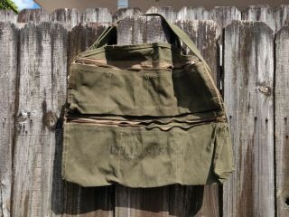 Vintage Bell System Green Lineman’s Canvas Tool Bag With Pockets
