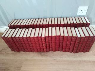 Dennis Wheatley.  Heron Books.  52 Vols.  Hardback.  Red Faux Leather W/ Gilt -