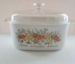 Vintage Corning Ware Spice Of Life A - 5 - B 5 Qt Casserole / Dutch Oven